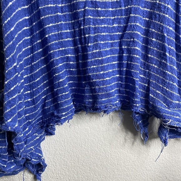 Free People Womens Island Girl Hacci Basic T-Shirt Blue White Stripes Medium - Picture 8 of 8